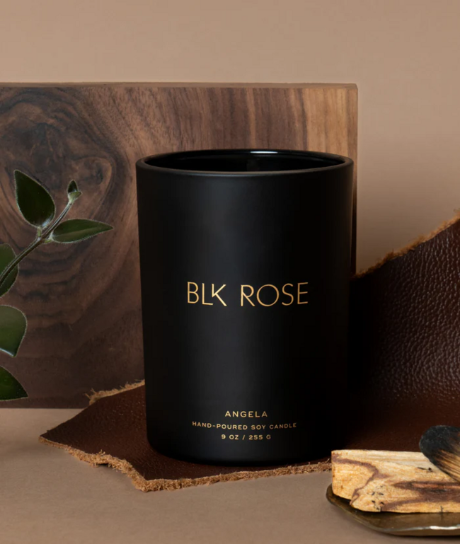 Blk Rose Candle - Angela