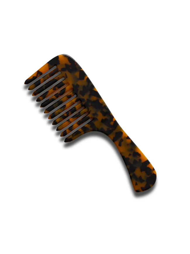 Wide Tooth Handle Hair comb | tortoise
