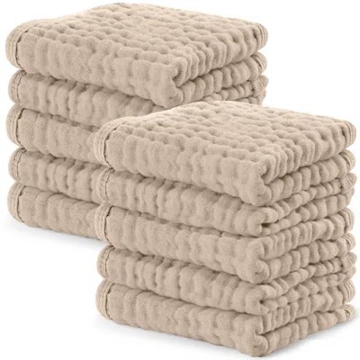 Muslin Washcloths 5 pack- Sand