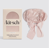 Adjustable Oversized Satin Bonnet - Blush