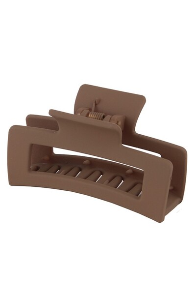 Accity Minimalist Rectangle Claw Clip DARK BROWN