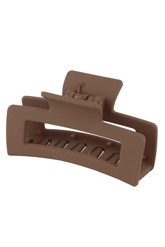Accity Minimalist Rectangle Claw Clip DARK BROWN