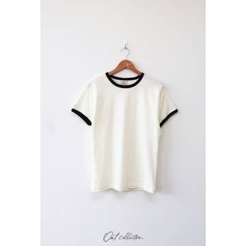 White Tee with Black Trim XL