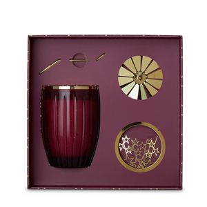 Champagne & Red Raspberries Carousel soy candle gift set 370g