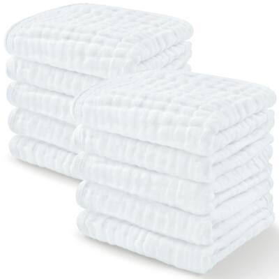 Muslin Washcloths 5 pack- White