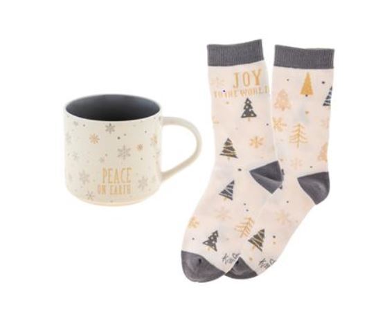 Holiday Mug & Sock Gift Set Peace on Earth