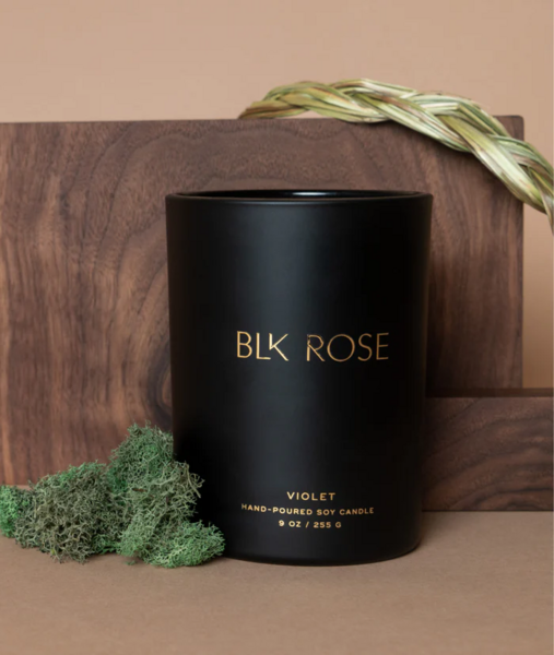 Blk Rose Candle - Violet