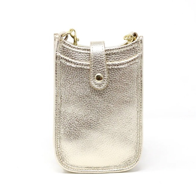 Crossbody Leather Handbag- Gold