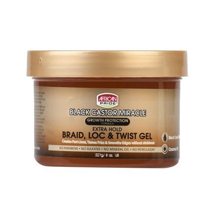 African Pride Black Castor Braid & Loc Gel
