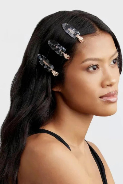 Creaseless Clips 4pc Set - Black Terrazzo