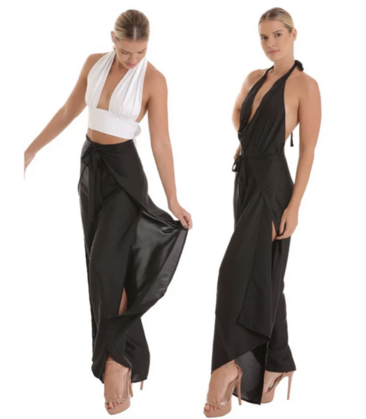 Baliwear Pant to Jumpsuit - Standard / Black Satin