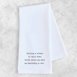Baptizing A Cat - Organic Cotton Tea Towel