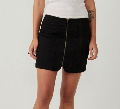 Layla Denim Mini Skirt Black Size 6