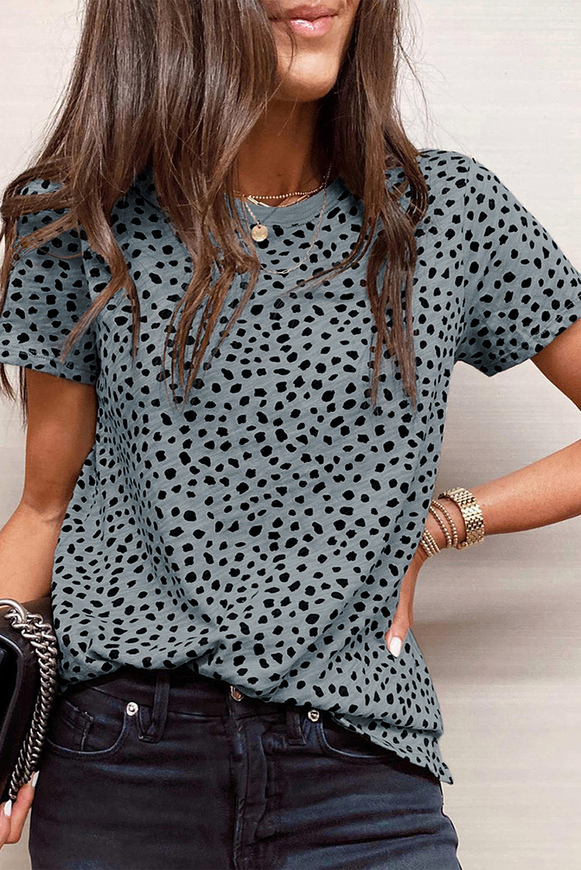 Gray Cheetah Print Short Sleeve (XLarge)
