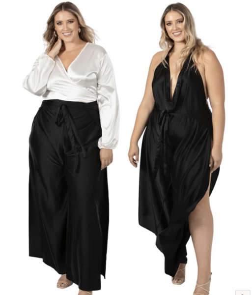 Baliwear Pant to Jumpuit - Extra Coverage / Black Satin
