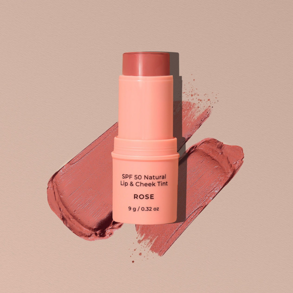 SPF 50 Natural Lip & Cheek Tint - Rose