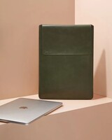 Vegan Leather Laptop Sleeve - 16"/Moss Green