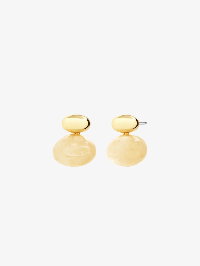 Bauble Cream Resin Earrings