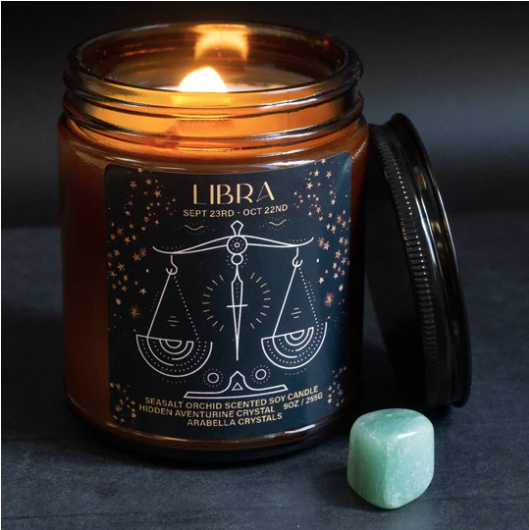 Libra Zodiac Candle Jar