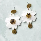 White Blossom Flower Earrings