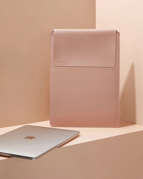 Vegan Leather laptop sleeve - 16"/Blush