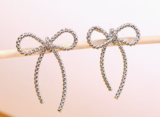 Earrings-Josslyn Silver Rope Bow
