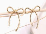 Earrings-Josslyn Gold Rope Bow