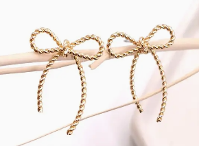 Earrings-Josslyn Gold Rope Bow
