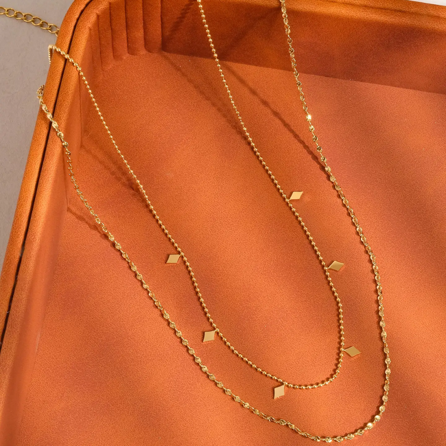 FR Aromes Layered Gold Necklace
