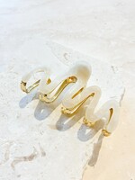 Wave Ivory Metal Claw Clip