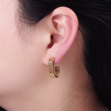 FR AE Triple Band J-shaped Earrings