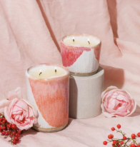 Mini Hacienda-Sweet Rose & Dewberry Soy Wax Ceramic Candle