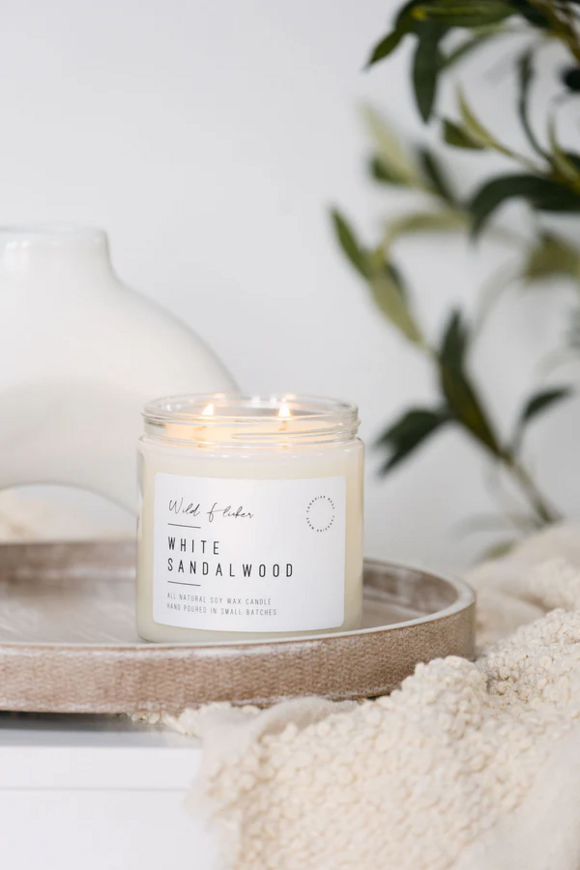 Wild Flicker Soy Wax Candle - White Sandalwood