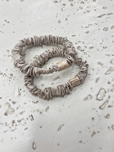 Beige Silk Scrunchie