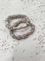 Beige Silk Scrunchie