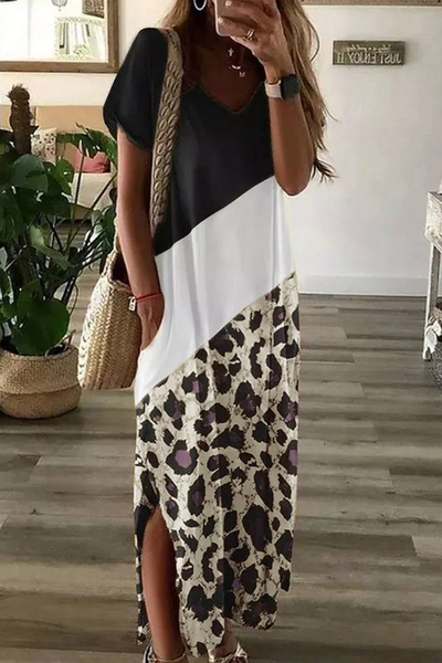 Black Cheetah Maxi Dress (Large)