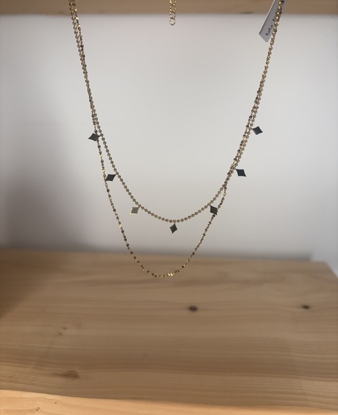 795 Layered Sequin Gold Necklace