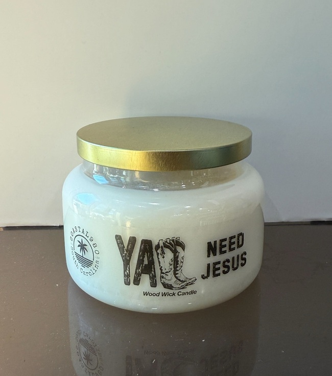 Y`all Need Jesus Wood Wick Candle