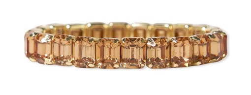 Etta Small Rectangle Stone Stretch Bracelet Gold