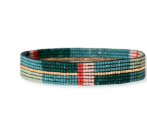 Alex Horizontal Colorblock Stretch Bracelet Modern Preppy