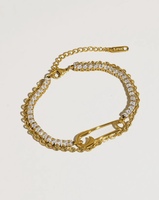 Acier 18K Gold Non-Tarnish Glam Rhinestone Clip Bracelet