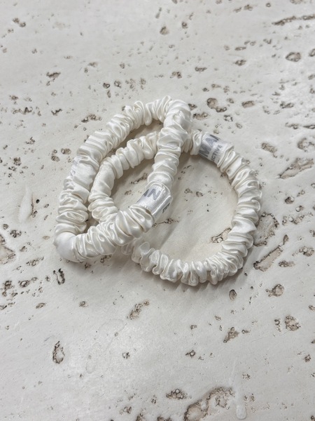 White Silk Scrunchie