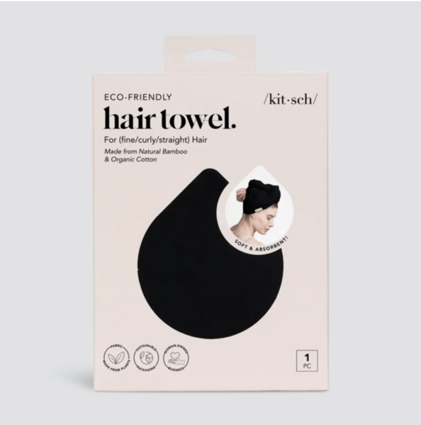 Quick Drying Hair Towel - Eco Black