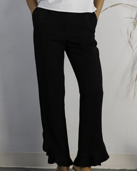 Black Ruffle Pants