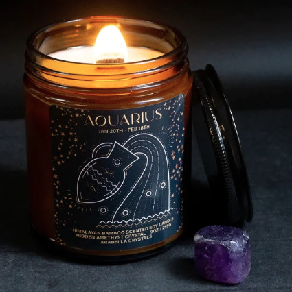 Aquarius Zodiac Candle Jar