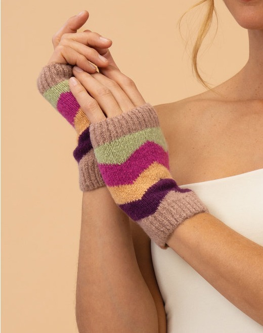 Nora Wrist Warmers Taupe Mix