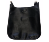 Black Faux Leather Messenger (STRAP NOT INCLUDED)