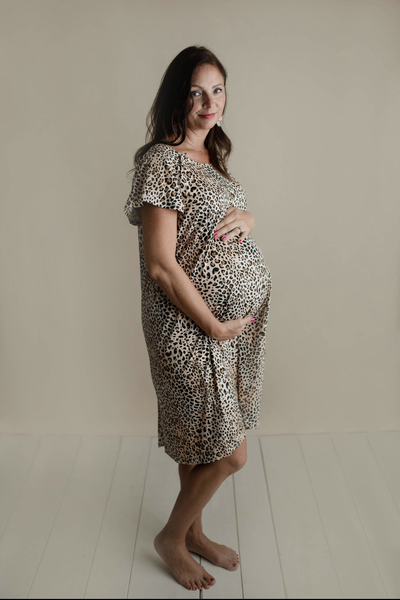 Leopard Labor & Delivery Gown -Small/Medium