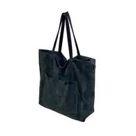Suede Leather Tote- Black