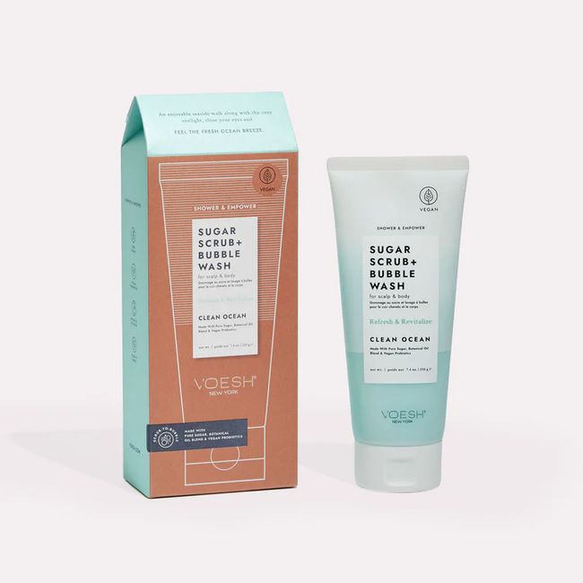 Clean Ocean Sugar Scrub + Bubble Wash for Scalp and Body